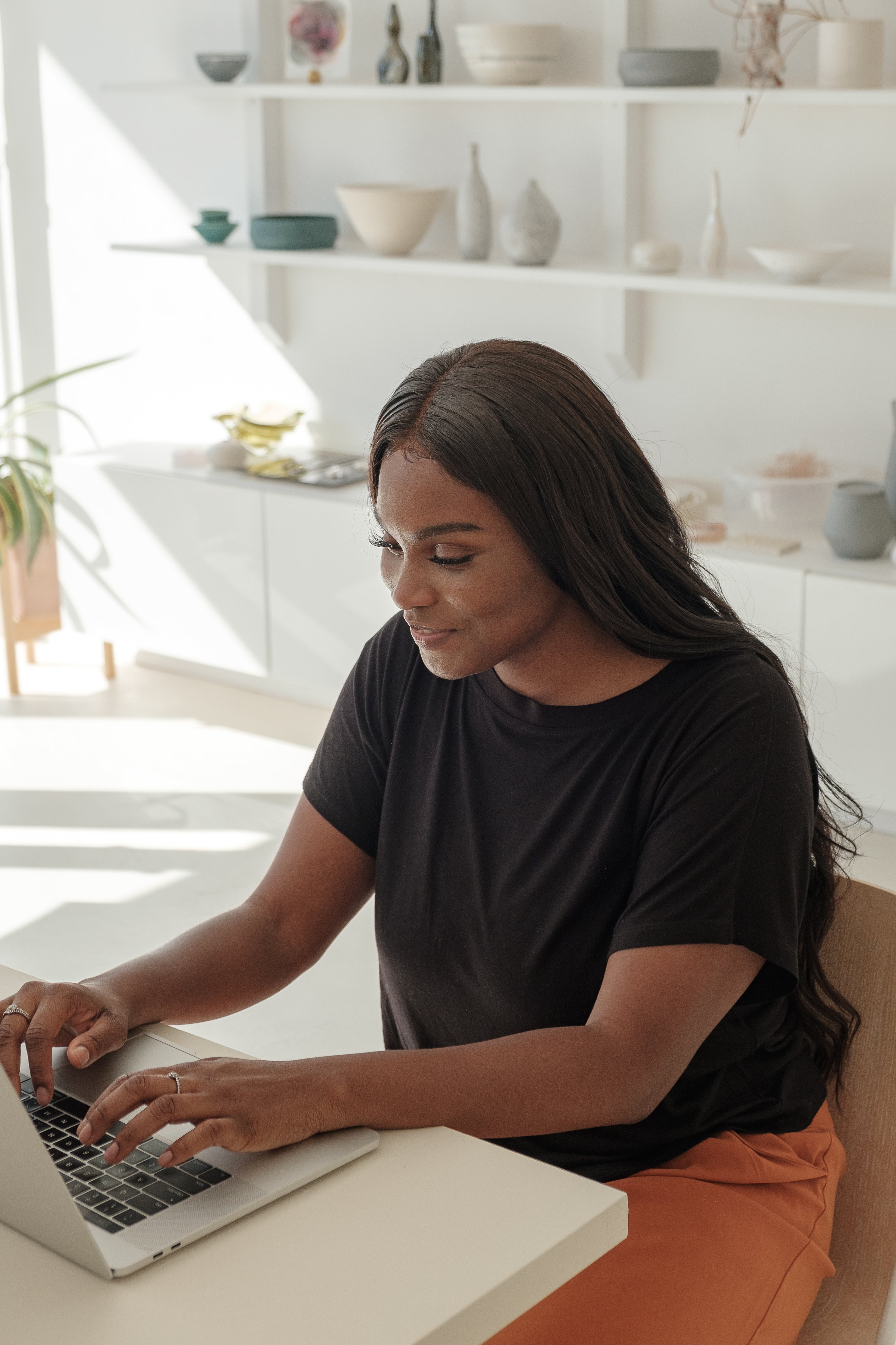 Lady sitting at desk